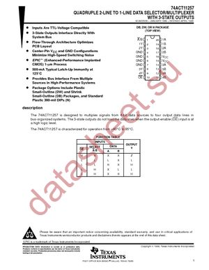 74ACT11257DWE4 datasheet  